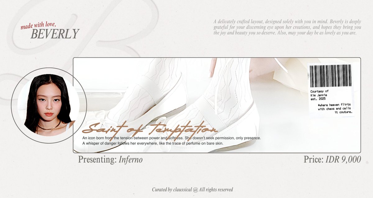 claussical's tweet image. A little RT would mean the world, thank you loves. #zonauang

I have 4 ready stock layout featuring Kim Jennie, chic and bold in Inferno, dreamy and angelic in Moonbeams. ☁️✨