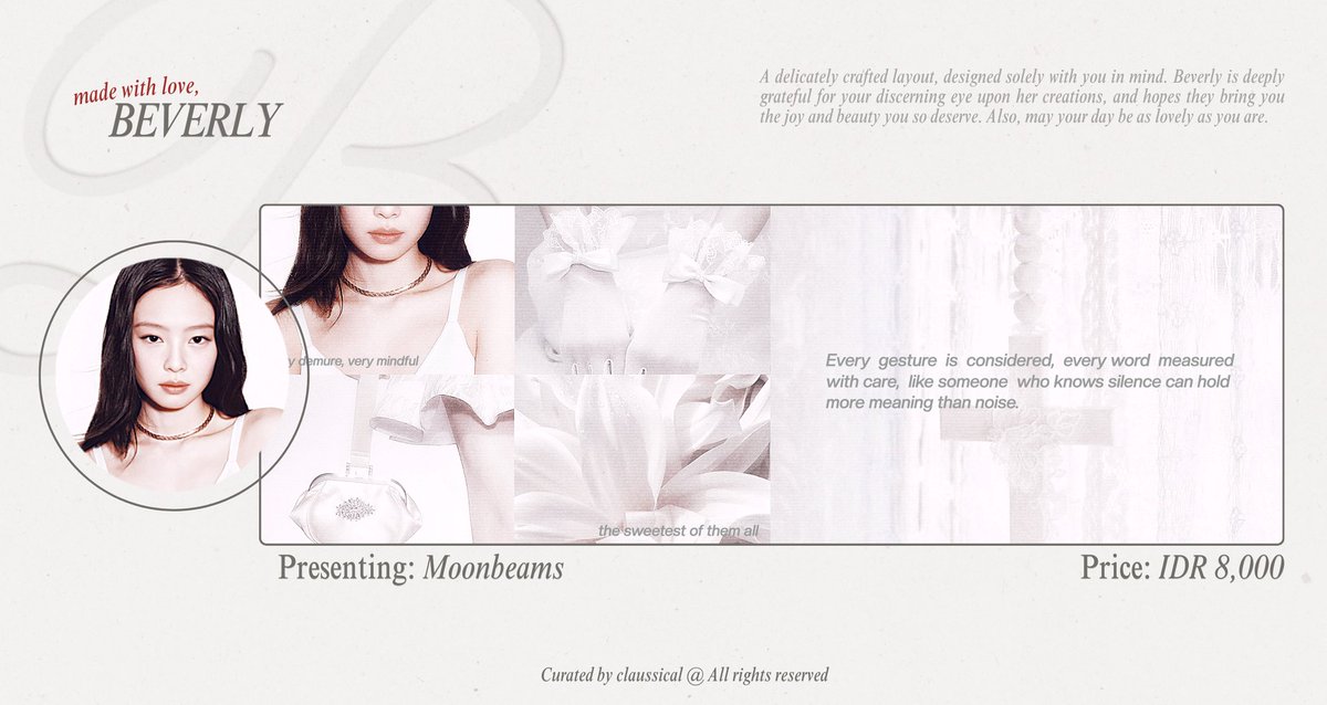 claussical's tweet image. A little RT would mean the world, thank you loves. #zonauang

I have 4 ready stock layout featuring Kim Jennie, chic and bold in Inferno, dreamy and angelic in Moonbeams. ☁️✨