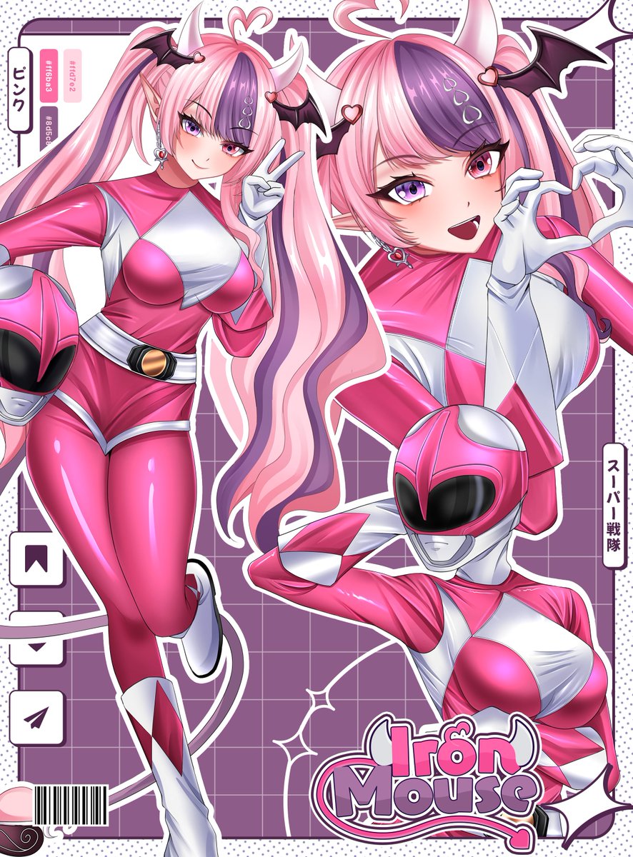 shinraizuku_'s tweet image. She said she love Super Sentai, so I turned her into the Super Sentai herself! #ironmouseart