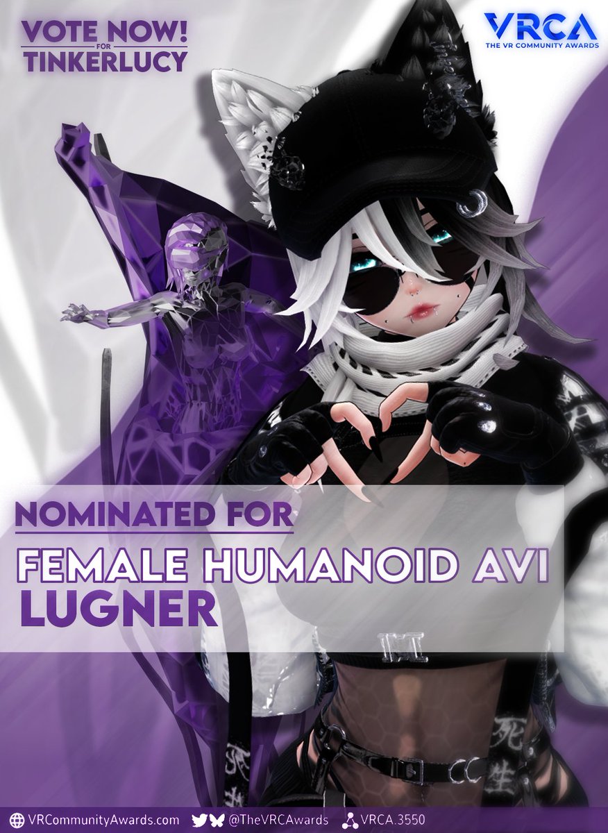 TinkerLucyVRC's tweet image. My avatar "Lügner" is nominated for Female Humanoid Avatar at the VR Community Awards!

If you'd like to support me, don't hesitate to vote! 

Link Below🤍