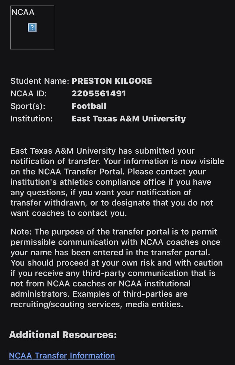 certifiedpresto's tweet photo. Offically In the transfer portal 
2 years of eligibility 
6’4|240lbs https://t.co/73y5m7OhHz