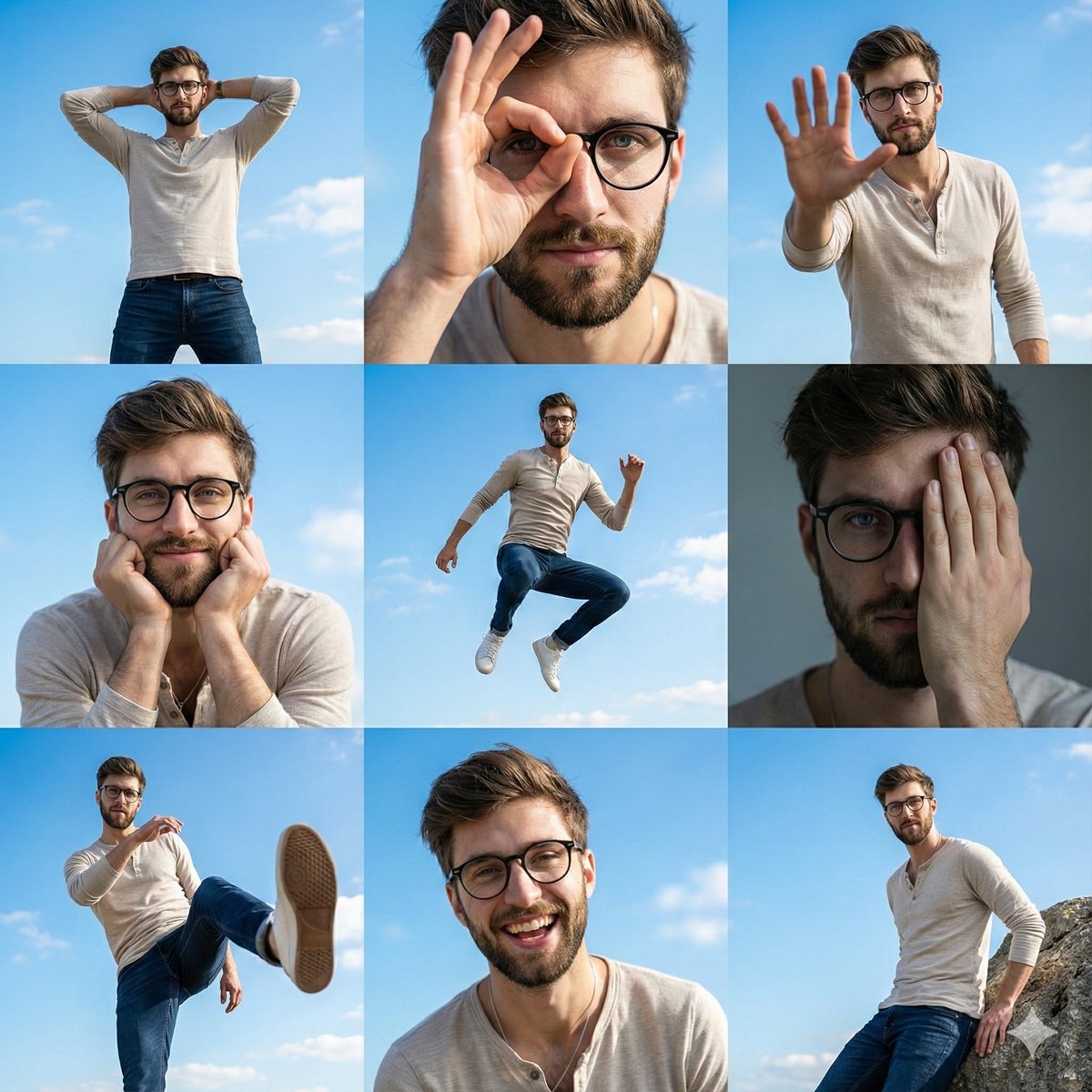 Lovart prompt result: How I Created a Stunning 3x3 Photo Grid with AI