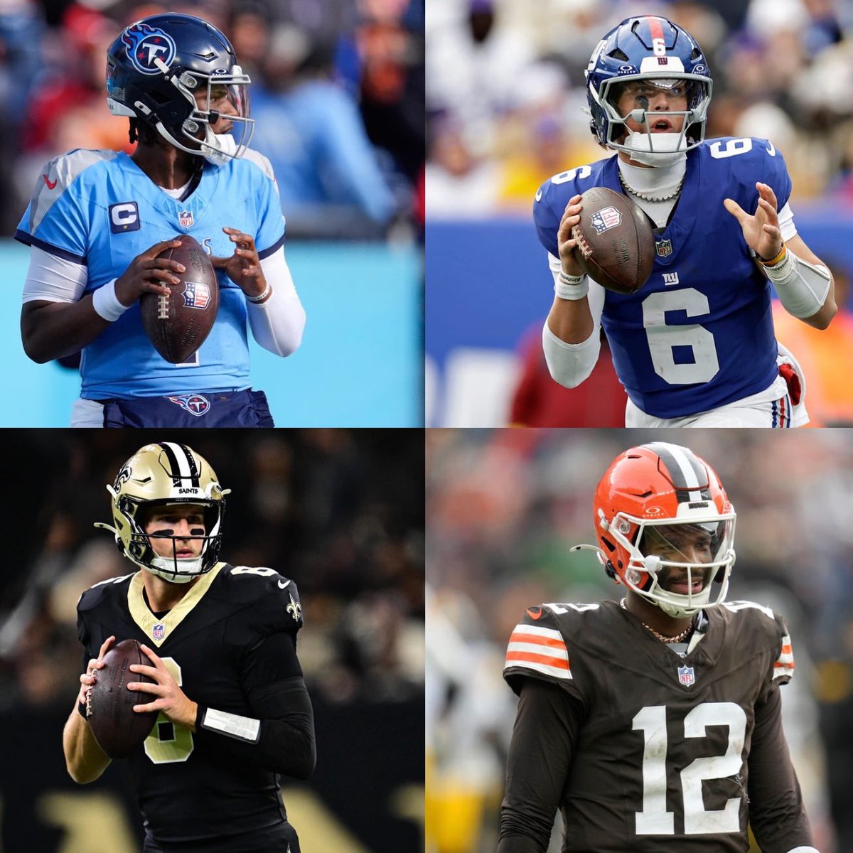 Good evening <a href="/grok/">Grok</a>, please put a crown on the best QB and a clown nose on the worst QB.