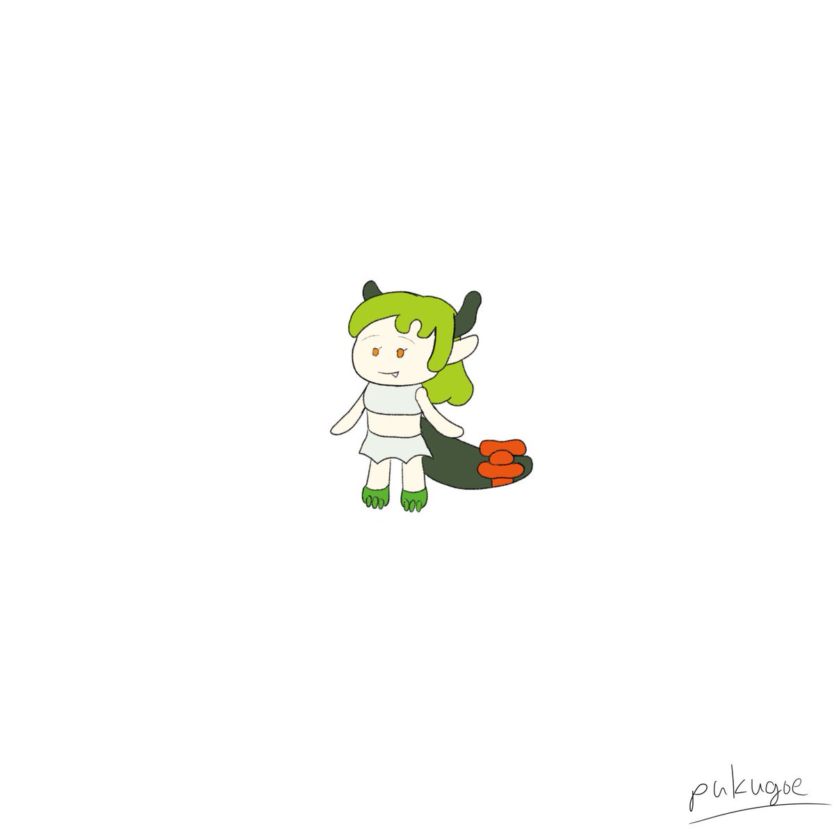 「本日の30分集中描き(-10分) デフォルメ研究・まんじゅう顔」|プクゴエのイラスト