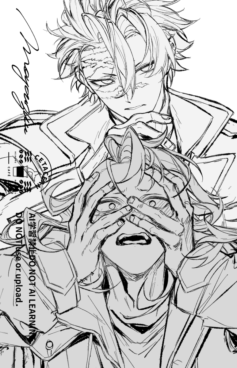 moyouzhu_art's tweet photo. さねげん再録本表紙途中 https://t.co/HPbCkEaHoT