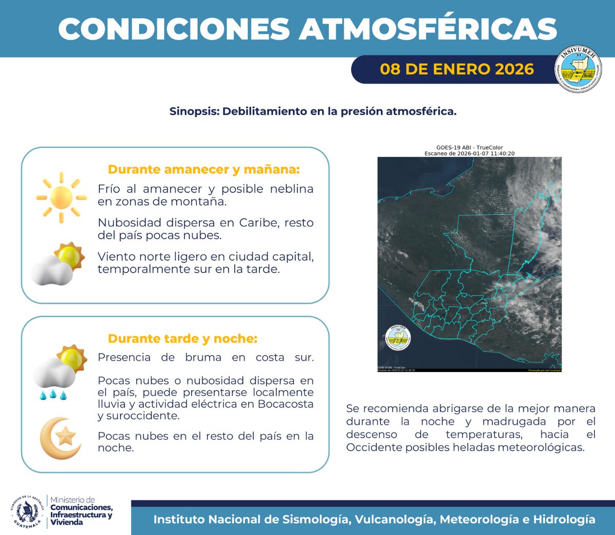 ¡Abrigate ya que las temperaturas también descenderán para este 8 de enero!