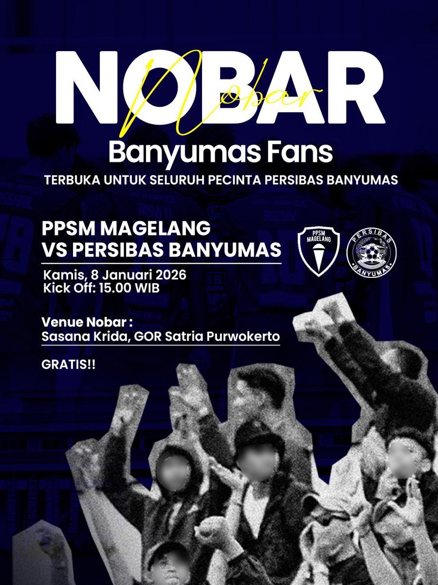 Turut mengundang seluruh masyarakat se BANYUMAS RAYA, meriahkan suasana dengan teriakan dan nyanyian keras, untuk melepas rindu suasana atmosfer distadion.