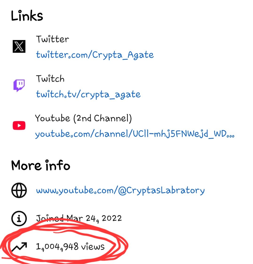 Crypta_Agate's tweet photo. Officially hit 1 million views on my YouTube channel this week 😭. Having a small gaming channel amongst thousands of others, its hard to stand out. But being able to  create content that thousands of viewers also enjoy is such a fulfilling accomplishment 💖 https://t.co/DoSYgvqlM6
