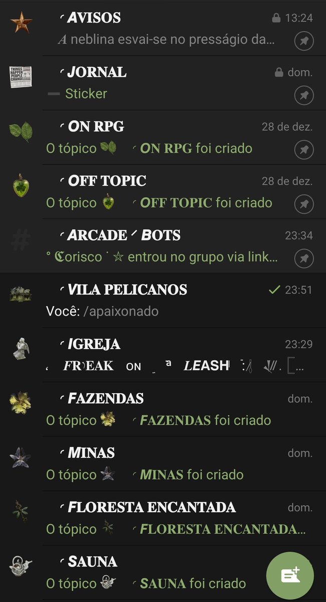 ᅟ🌿ＳＱＵＡＤ ＤＥ ＯＲＤＥＭ ＮＯ
ᅟＴＥＬＥＧＲＡＭ🌿
ᅟ↬ᴇᴍ ᴀʟᴛ ᴅᴇ sᴛᴀʀᴅᴇᴡ ᴠᴀʟʟᴇʏ

ᅟVenha conhecer nosso incrível 
ᅟsquad de 𝕺rdem 𝕻aranormal que
ᅟestá passando por um alt 
ᅟimperdível! Mais informações 
ᅟa baixo: