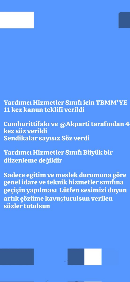 <a href="/tubavuralcokal/">Dr. Tuba Vural Çokal 🇹🇷</a> <a href="/RTErdogan/">Recep Tayyip Erdoğan</a> <a href="/isamesihsahin/">İsa Mesih Şahin</a> YardımcıHizmetlerSınıfı na

2005 <a href="/Akparti/">AK Parti</a> 
2018 <a href="/MhpTbmmGrubu/">MHP TBMM Grubu #MHP</a> 
2022 <a href="/rprefahpartisi/">Yeniden Refah Partisi</a> Cumhurittifakı 2023 <a href="/MhpTbmmGrubu/">MHP TBMM Grubu #MHP</a> söz verdi 

Verilen sözler artık yerine getirilsin dile getirmenizi çözüme kavusturmanizi bekliyoruz Sn Vekilim