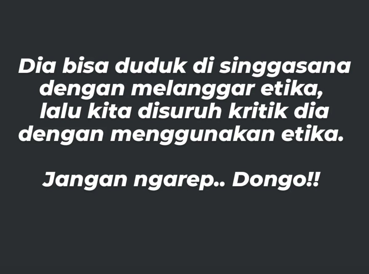 Orang ga pny adab dibela soal adab. 
Orang ga bermoral dibela soal moral.
Orang ga beretika dibela soal etika.

Republik Fufufafa