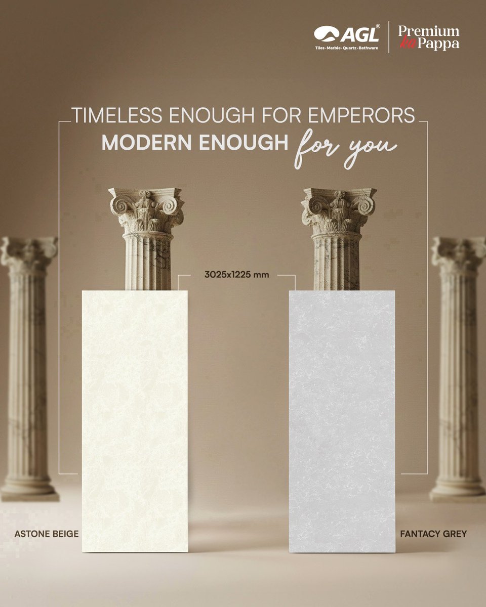 From classical sculptures to contemporary floors, marble remains timeless.​

Discover Marble Collection by AGL.

#AGL #AGLTiles #PremiumKaPappa #MarbleInteriors #PremiumMarble #MarbleDesign
