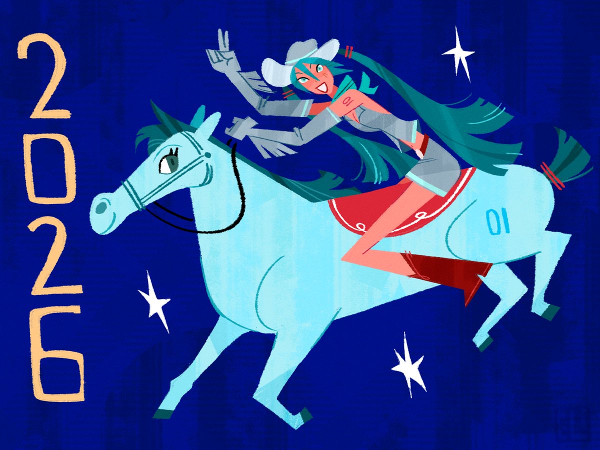 (edited reup) YEEHAWTSUNE MIKU!!! year of the horse 2026 #miku 🏇🤠