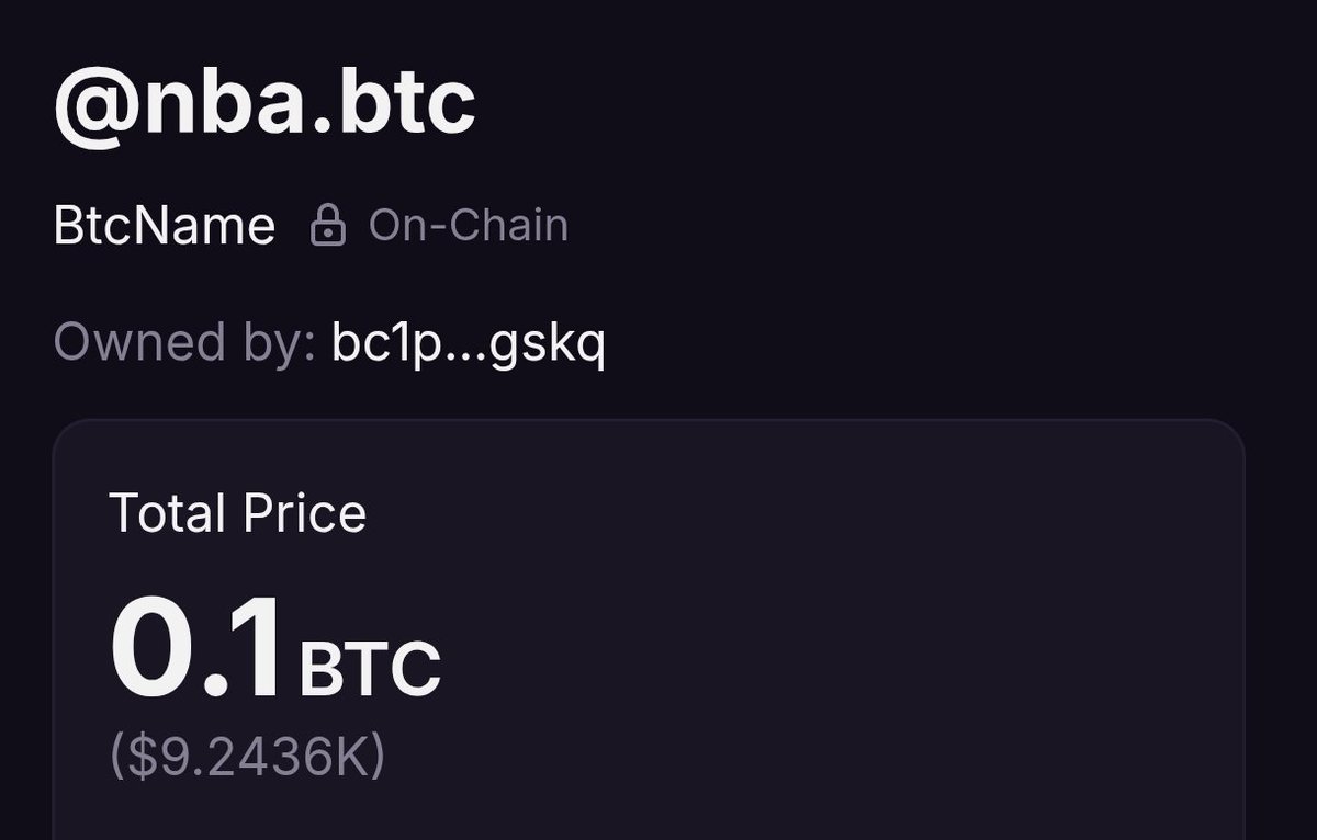 Hey @NBA, Your official Bitcoin identity is waiting: @nba.btc immortalized  on the most secure blockchain. Live on Magic Eden for only 0.1 BTC. Perfect  for fans sending tips, NFTs, or straight 🔥
