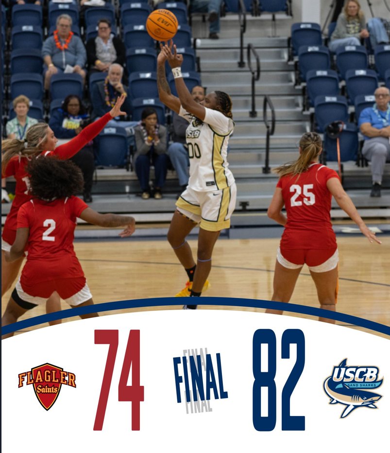 USCBAthletics's tweet image. Final score in a @uscbwbb victory over Flagler! Janiyah Heyward led the team with 28 points and 9 rebounds!  #USCB #FINSUP