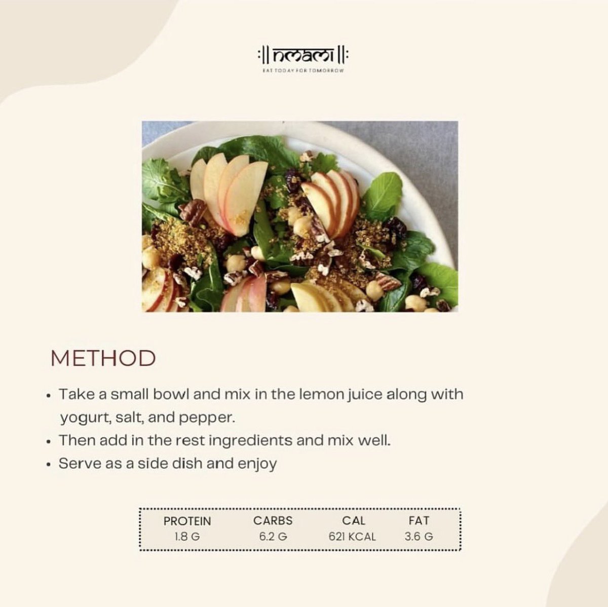 nmamilife's tweet image. Recipe of the day 
—
Salads need not be boring. They also need not be a side hero. Introducing one bowl salads that are hearty enough to be a light meal and give all the nutrients a meal must provide.
#Nmamilife #NmamiLifeGirl #EatTodayForTomorrow #Nutrition #Nutritionist #Diet