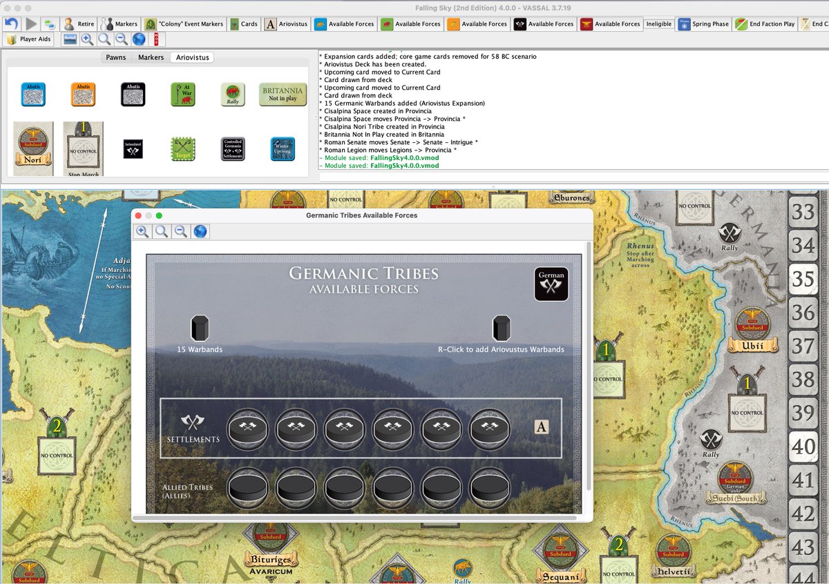 FALLING SKY - ARIOVISTUS Expansion comes to VASSAL! I'm not sure how this happened, but I guess I never incorporated the expansion into the VASSAL module for Falling Sky. This is what I've been working on this past month. It's getting close to being finished! <a href="/gmtgames/">GMT Games</a>