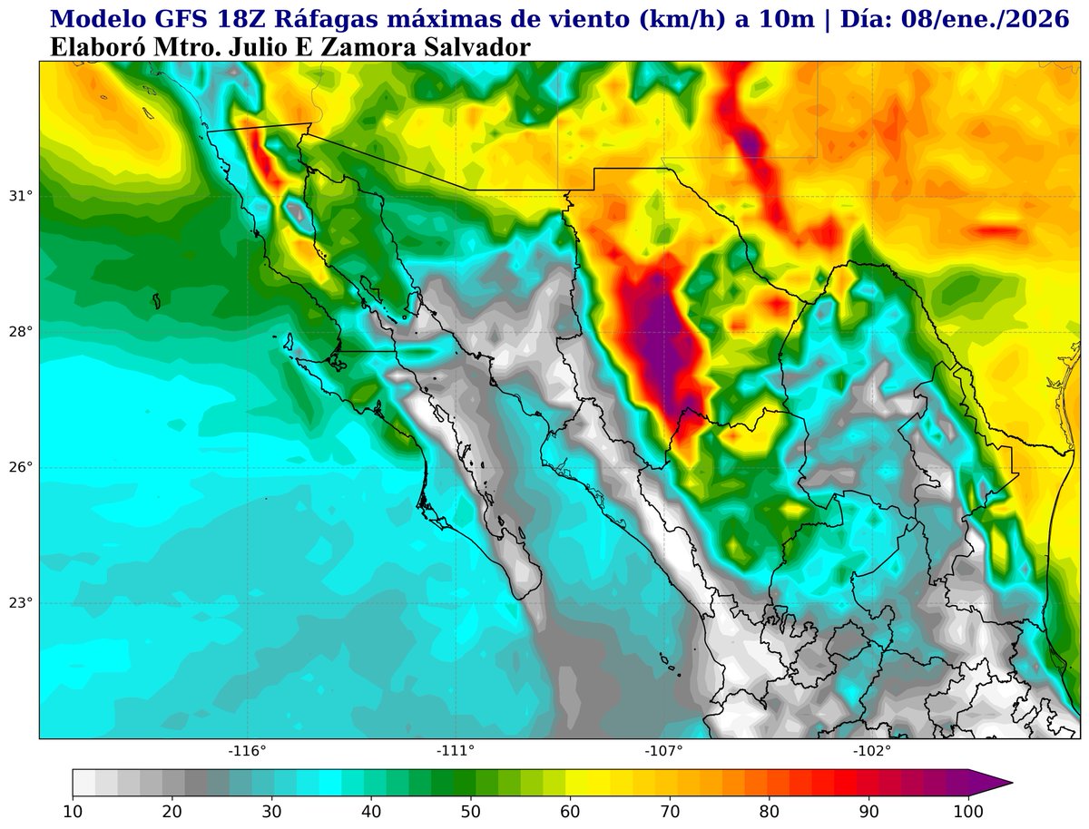 ⭕Jueves de contrastes, vento fuerte, ambiente cálido y lluvias | Pronóstico 08/Enero/2026, 05:00h

Mientras la mitad norte del país está bajo la influencia de la dinámica de la corriente en chorro y desplazamiento del frente frío 27 ocasionado lluvias, viento fuerte y descenso