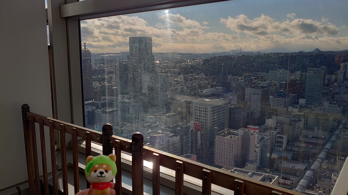 meoz's tweet image. そうそう、仙台行った時に念願のAERの31階展望テラス行けた
めっちゃ高かったフハハ！