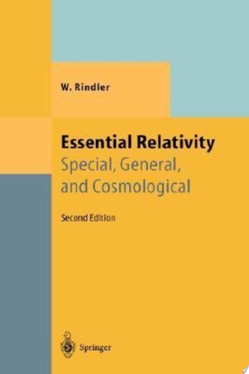 Essential Relativity: Relativistic cosmology has in recent years become one of the most exciting and active branches of current research.

W. Rindler - May 5, 1977

books.google.com/books?id=0J_dw…