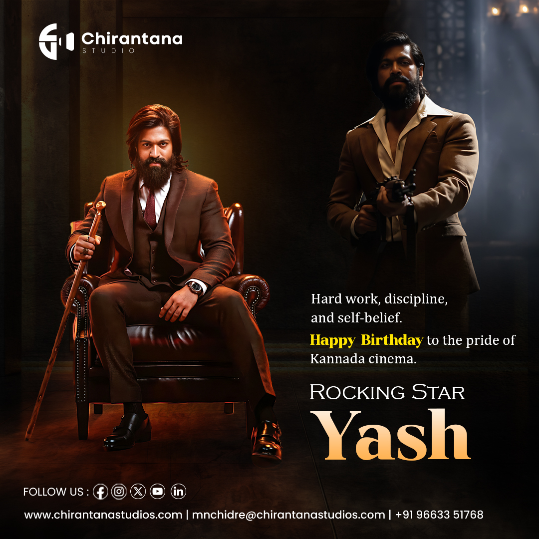 Chirantana_'s tweet photo. Happy Birthday to the Rocking Star Yash! 📷 Hard work, discipline, and self-belief define you, the pride of Kannada cinema. Wishing you a blockbuster year ahead with unstoppable success!
@TheNameIsYash 
#HappyBirthdayYash https://t.co/M6PTYrwryr