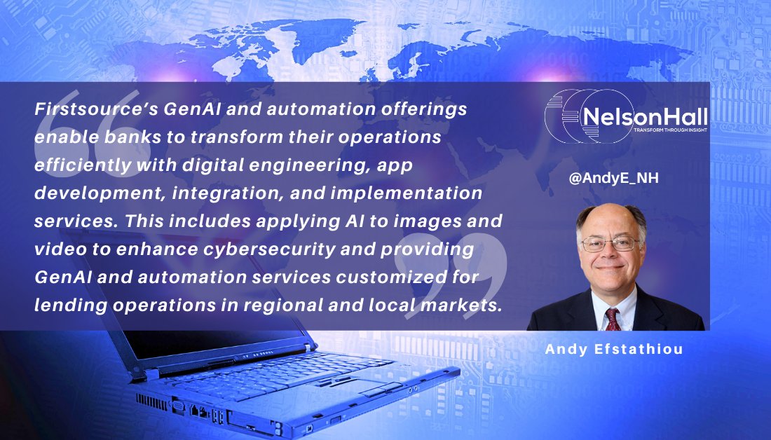Congrats to @Firstsource for being named a Leader in the <a href="/NHInsight/">NelsonHall</a> NEAT 2025 evaluation for #GenAI &amp; #ProcessAutomation in #Banking. <a href="/AndyE_NH/">Andrew Efstathiou</a> comments on this achievement below: sowo.kr/B7mFDdG8