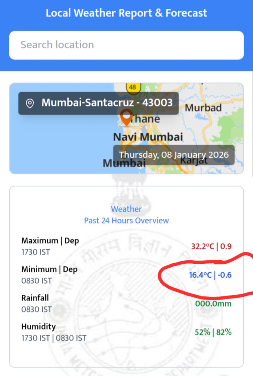 tan_5989's tweet photo. #MumbaiWinter #PuneWinter

Nearly 3c fall in Nightime Temperature of Mumbai to Record a Nippy Morning@16.4c today📉

Single Digit Temperatures are back in Pune to Record a Bone Chilling Cold Morning@9.3c🥶(26th Single Digit Temp of the Season)

No Relief till Weekend. Stay Warm🧑‍🎄 https://t.co/tDGCJhPIMS