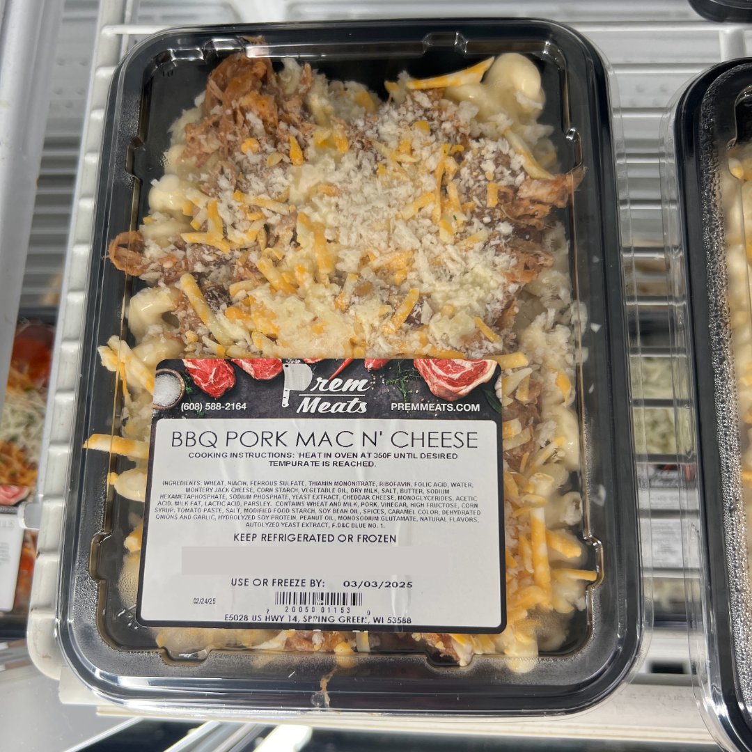 PremMeatsWI's tweet image. Back to school = busy nights! 🏃‍♀️🏃‍♂️
Let Prem Meats handle dinner with our Heat &amp;amp; Eat meals like BBQ Mac, Lasagna, Stuffed Shells &amp;amp; more.
✔️ Fast ✔️ Homemade ✔️ Delicious
📍 Available at both locations.
#PremMeats #HeatAndEat #EasyDinner