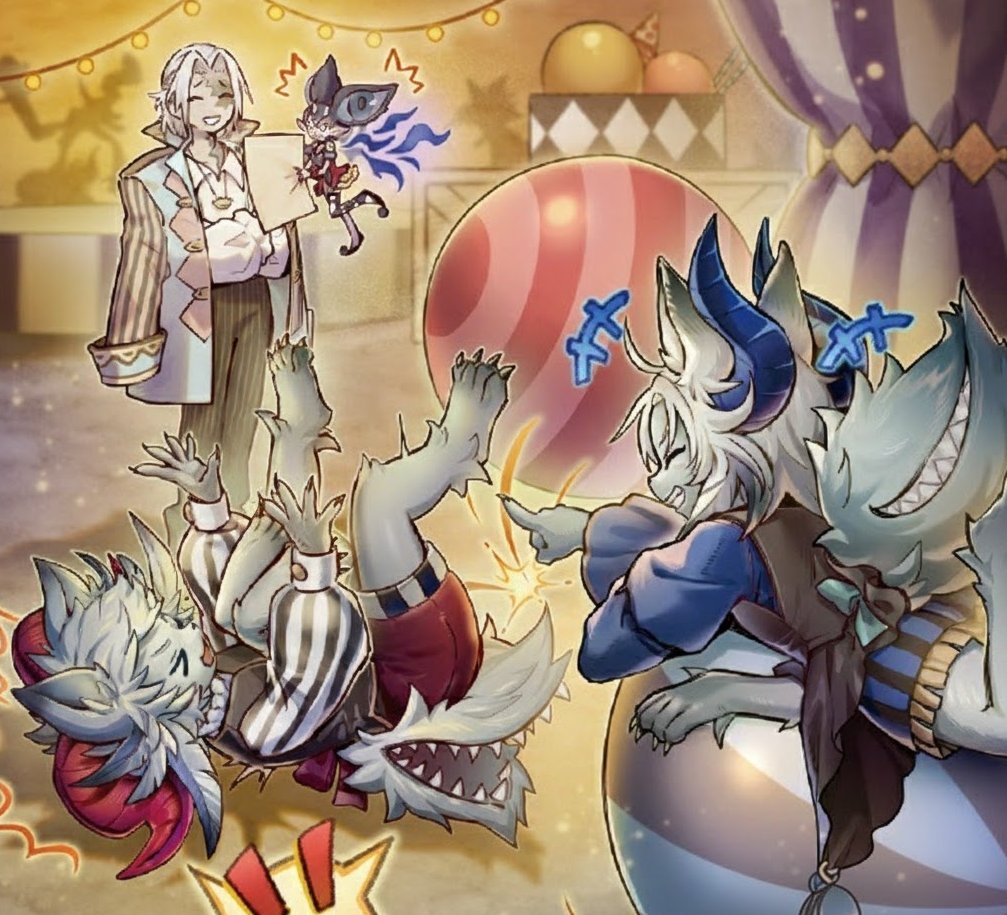 hopackho3's tweet image. [유희왕/일본] 부스터 팩 블레이징 도미니온 
수록 신 테마 "크라운 클랜" 공개
m.blog.naver.com/whwjdgnsqe/224…

서커스 컨셉 테마, 에이스몹인 화이트페이스는
의식, 융합, 싱크로, 엑시즈, 펜듈럼, 링크 몬스터를 다루며
소환조건을 무시하고 바로 소환이 가능 및 2가지 효과를 사용
펜링은 이번 팩 미수록