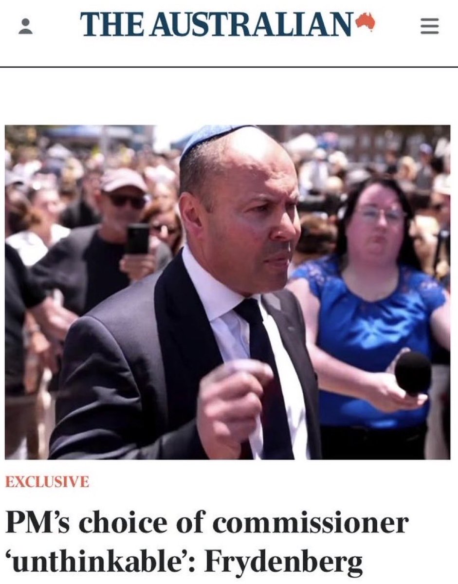 Oh fuck off Frydenberg!

You don’t get to pick one of your Zionist lobby mates to run the RC. 

What a disingenuous piece of shit. 🤮🤡

#auspol <a href="/JoshFrydenberg/">Josh Frydenberg</a> #bondiattack #MurdochGutterMedia #LNPNeverAgain