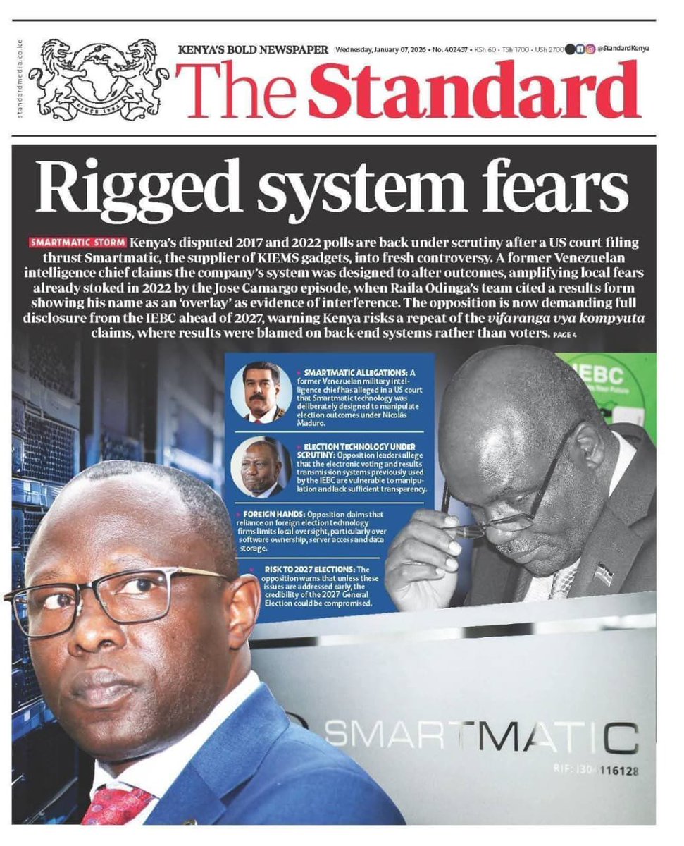 Of ALL the Companies in the World, IEBC identified Venezuela with zero democratic credentials as the one whose Company, Smartsmatic was to supply sensitise election equipment?WHY?
Lifestyle Audits of IEBC Commissioners past and present necessary