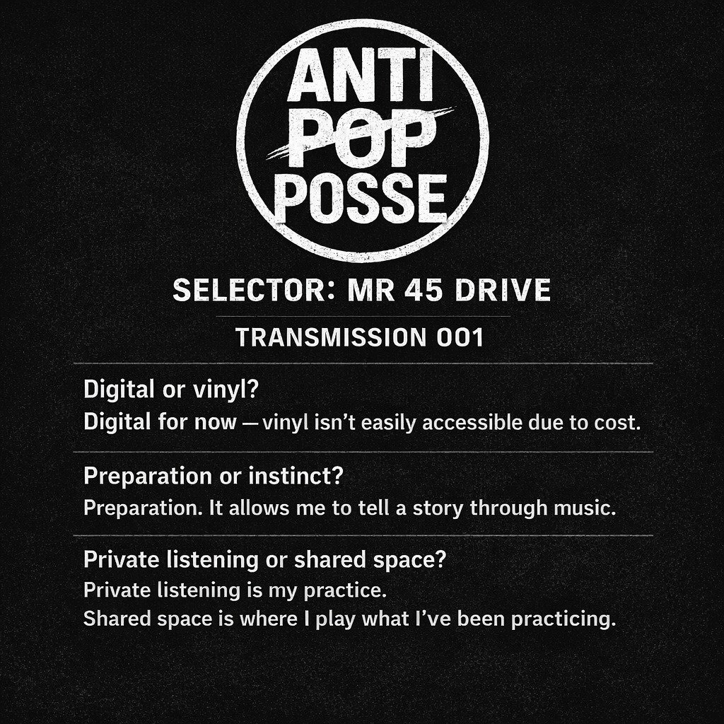 Before transmission, there's intention. Before the intention, there are questions!

Transmission 001

Mr 45 Drive