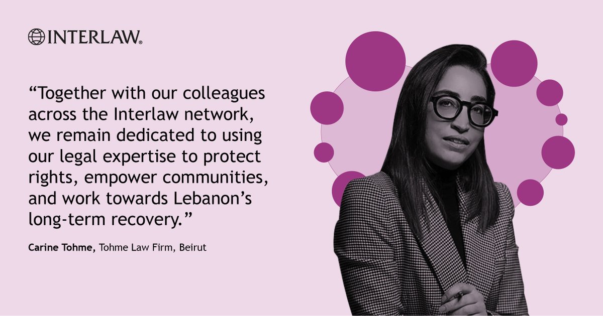 As part of our #InterlawCares program, we showcase some of the community work performed by our partner firms.

Carine Tohme, of Tohme Law Firm in Beirut, #Lebanon, shares how her firm continues to support their community after the 2020 port explosion.

bit.ly/4sNiANF