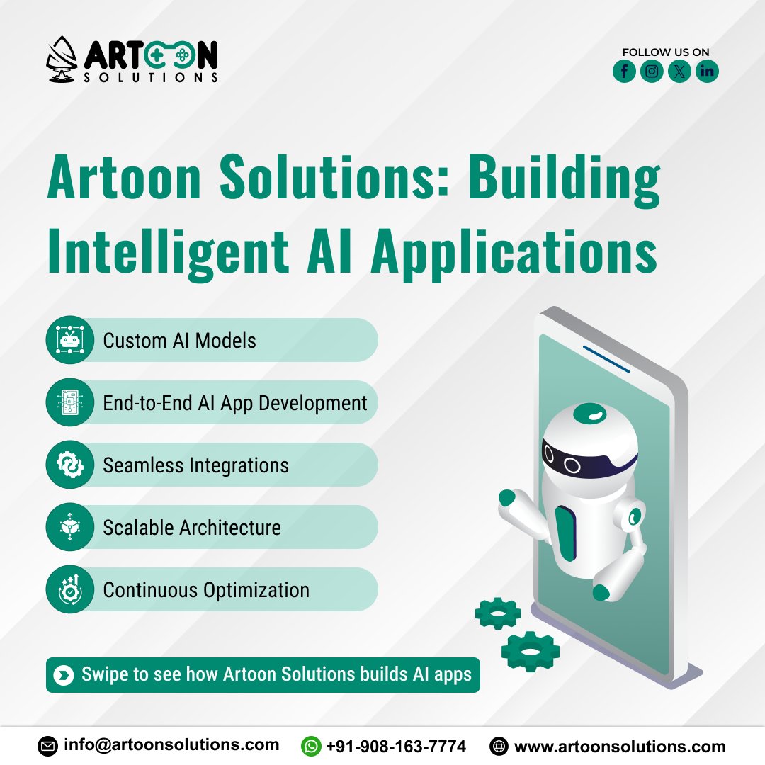 artoonsolutions's tweet photo. 🤖 Build smarter apps with AI.
Automate tasks, predict trends, and deliver personalized experiences with AI-powered solutions.
Built by Artoon Solutions.
🌐 https://t.co/jpoDdaeOWG
#AIApplicationDevelopment #ArtoonSolutions https://t.co/rwP8ySURwU