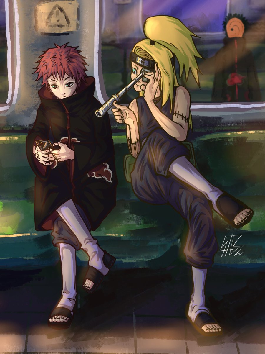 Shibeww_Tsukuri's tweet image. I’m crying what I did😭🙏😂 #デイダラ #Sasori #Deidara #Naruto
