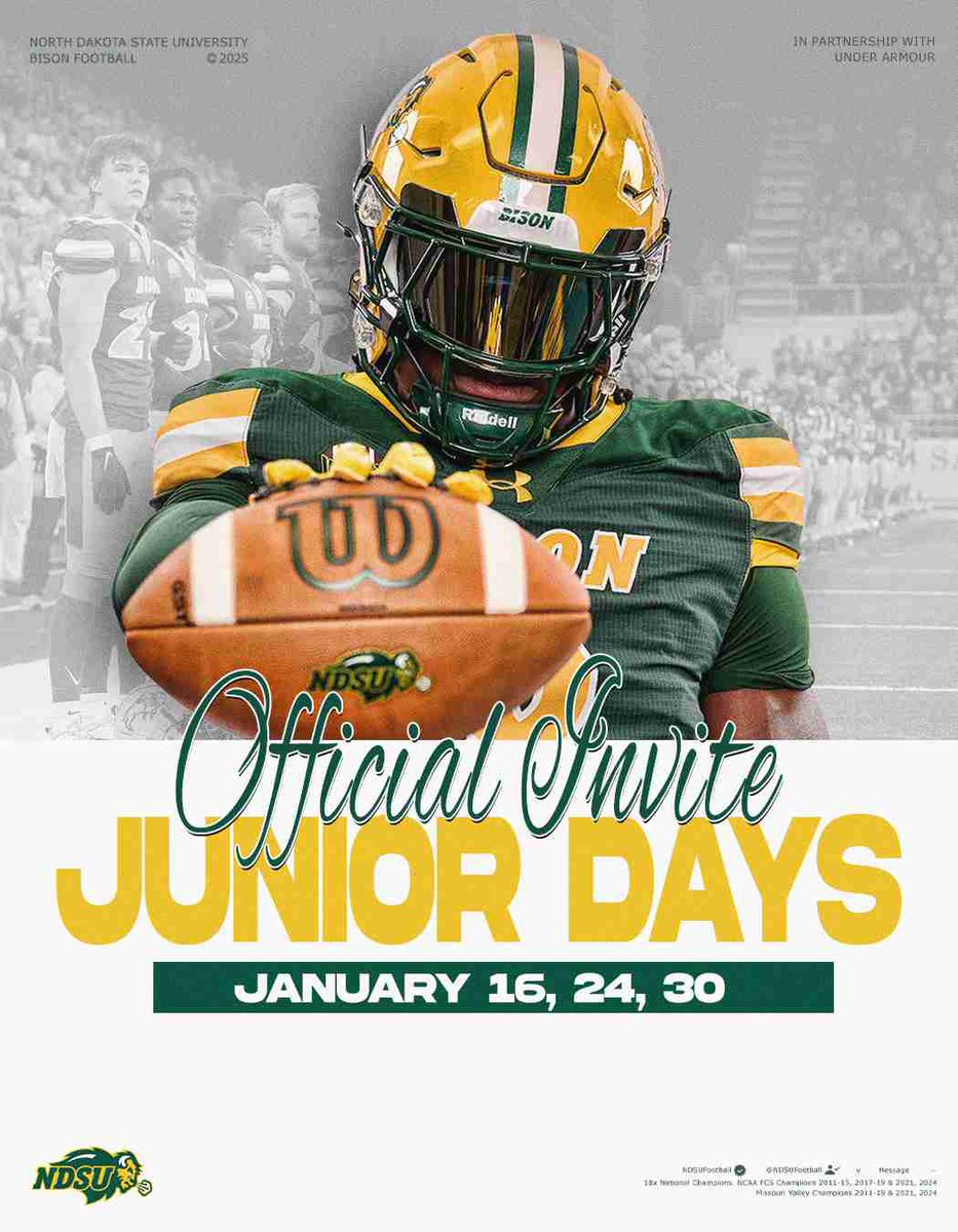 CLA_28WWH's tweet photo. Thank you @NDSUfootball for the junior day visit, can’t wait to explore more of campus! https://t.co/bNKYk6o0J1