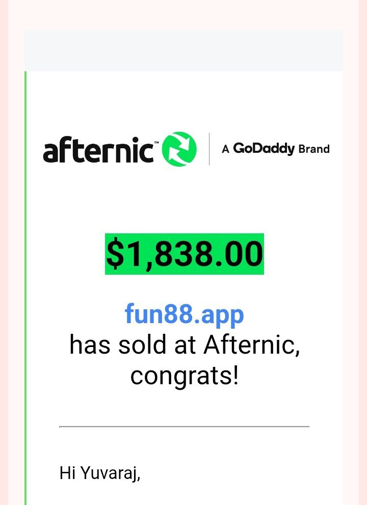 Domain sold <a href="/afternic/">Afternic</a> 

#domaining  #DomainForSale #Domains #domainsold