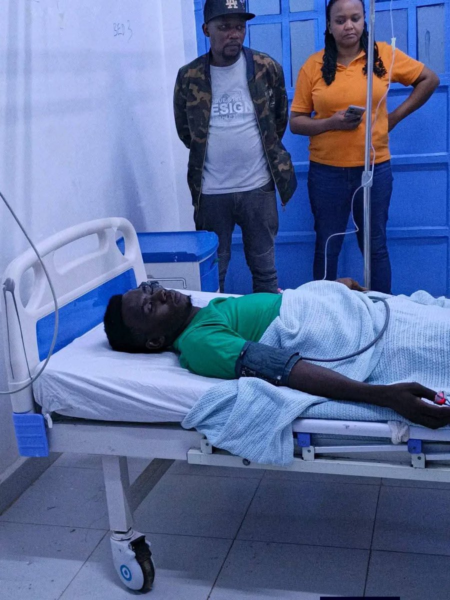 I have been rushed to the hospital after fainting while hugging a tree for 79 hours in Murang’a as I attempted to set an 80-hour record of hugging a tree. Kindly pray for me.