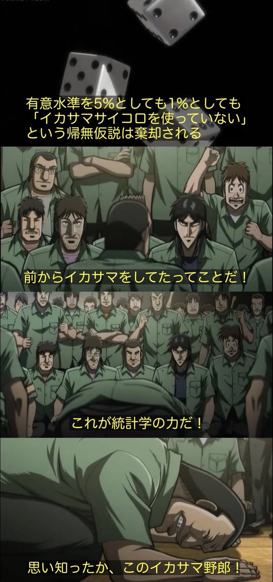 カイ二乗検定(カイジじょうけんてい)するカイジ