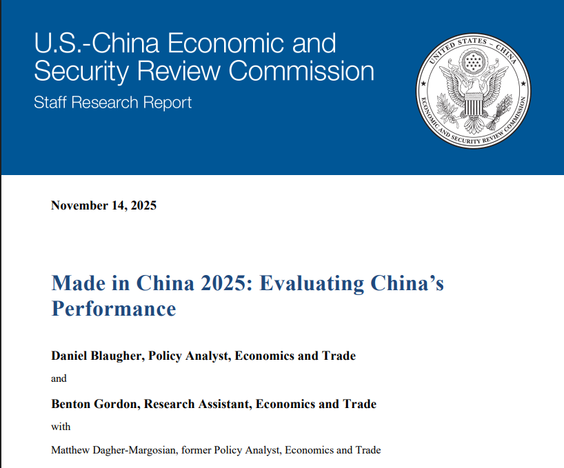 PRC_Dragon's tweet image. 还有中国制造2025，简称MIC2025，我附录了美国的评估报告，简略评估了12个领域的成绩单，有兴趣的可以看看。
uscc.gov/sites/default/…