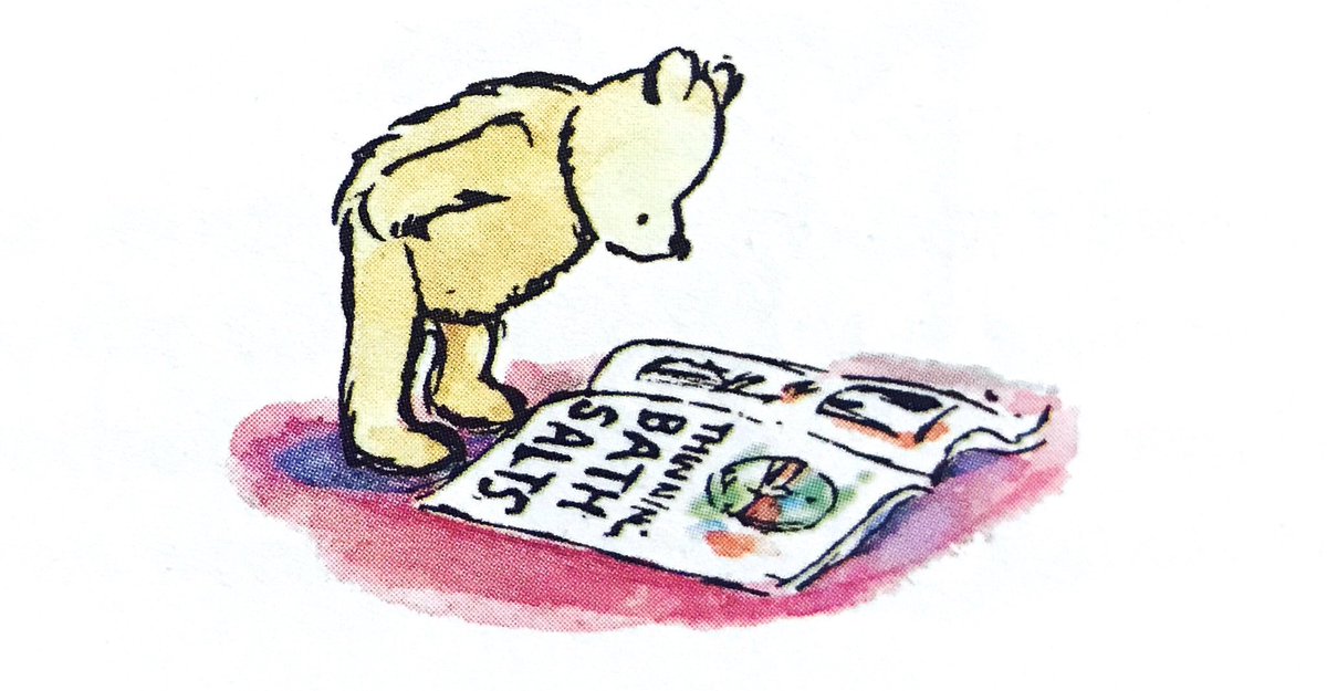 A bear, however hard he tries,
Grows tubby without exercise.
Our Teddy Bear is short and fat,
Which is not to be wondered at.
But do you think it worries him
To know that he is far from slim?
No, just the other way about -
He's PROUD of being short and stout.
~A.A.Milne