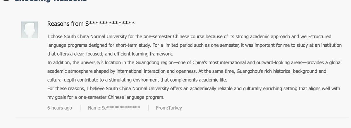 More and more international students are sharing reasons about why they apply for certain universities on CUCAS every day! Those reasons are very detailed, helpful and sometimes contain interesting facts. Apply via CUCAS you will get more info than expected ~ :)