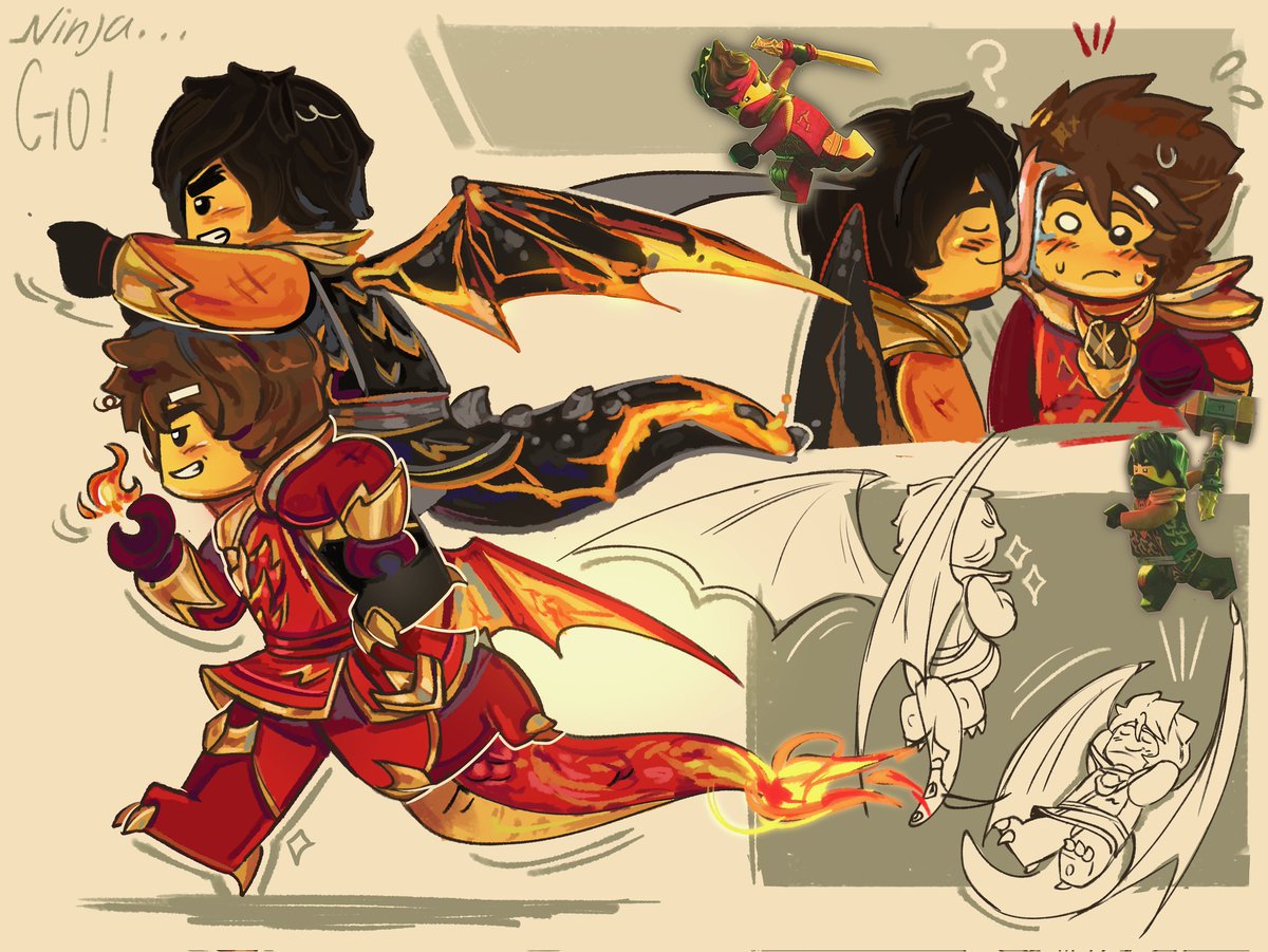 Happy laava Thursday!! I grant you LAVADRAGONS #ninjago  #lavashipping #ninjagofanart  .. I might repost?