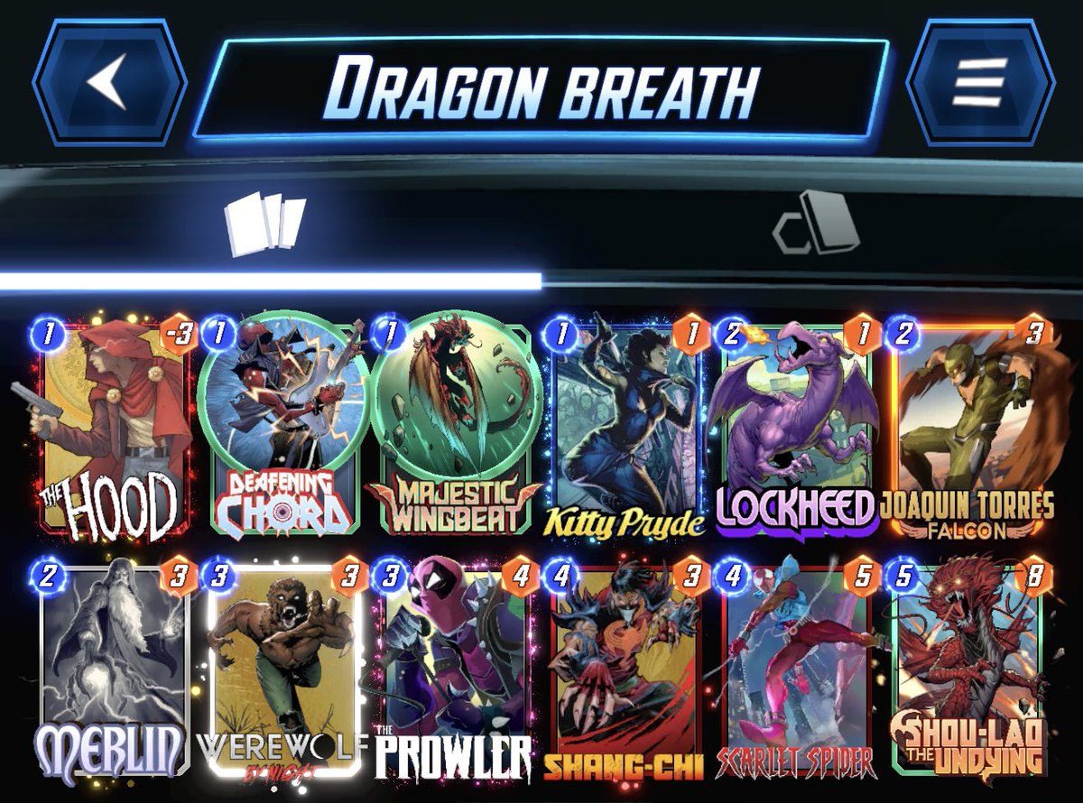 bullseye_qwerty's tweet image. Infinite on Day 1.5 -

It was a very smooth climb. Bounced around a little bit between 96-98.

I usually use Negative to climb, but Shou Lao is too much fun.

73-93 - Dragon Breath
93-10 - Dragalactus

#MarvelSnap