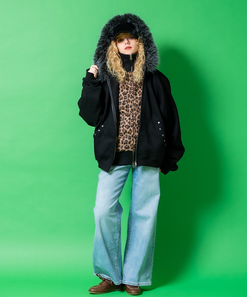 ankoROCK アンコロック 新入荷 ファーフードスタッズポケット指穴リブ