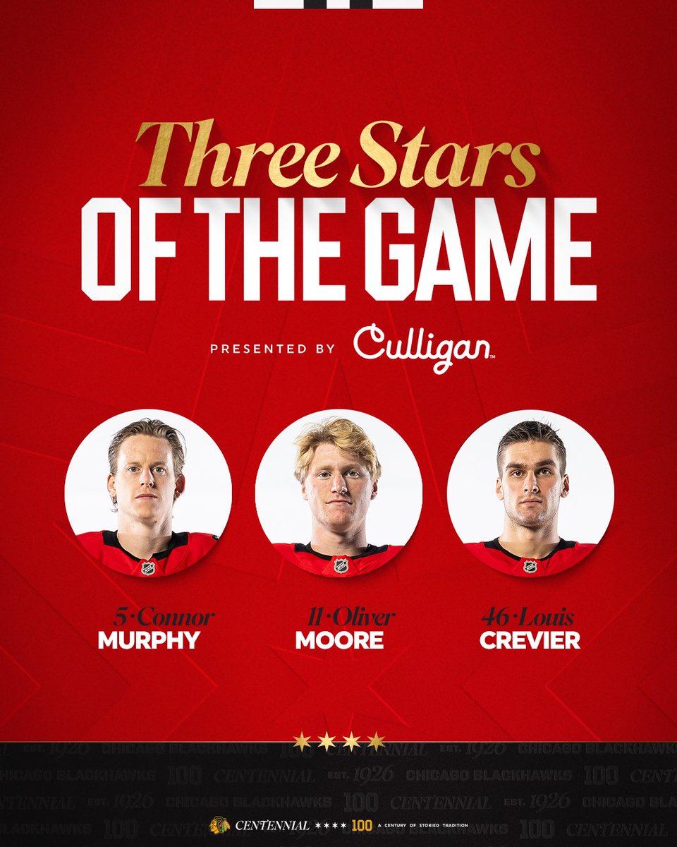 NHLBlackhawks's tweet image. stick taps for our three stars of the game!⭐️
