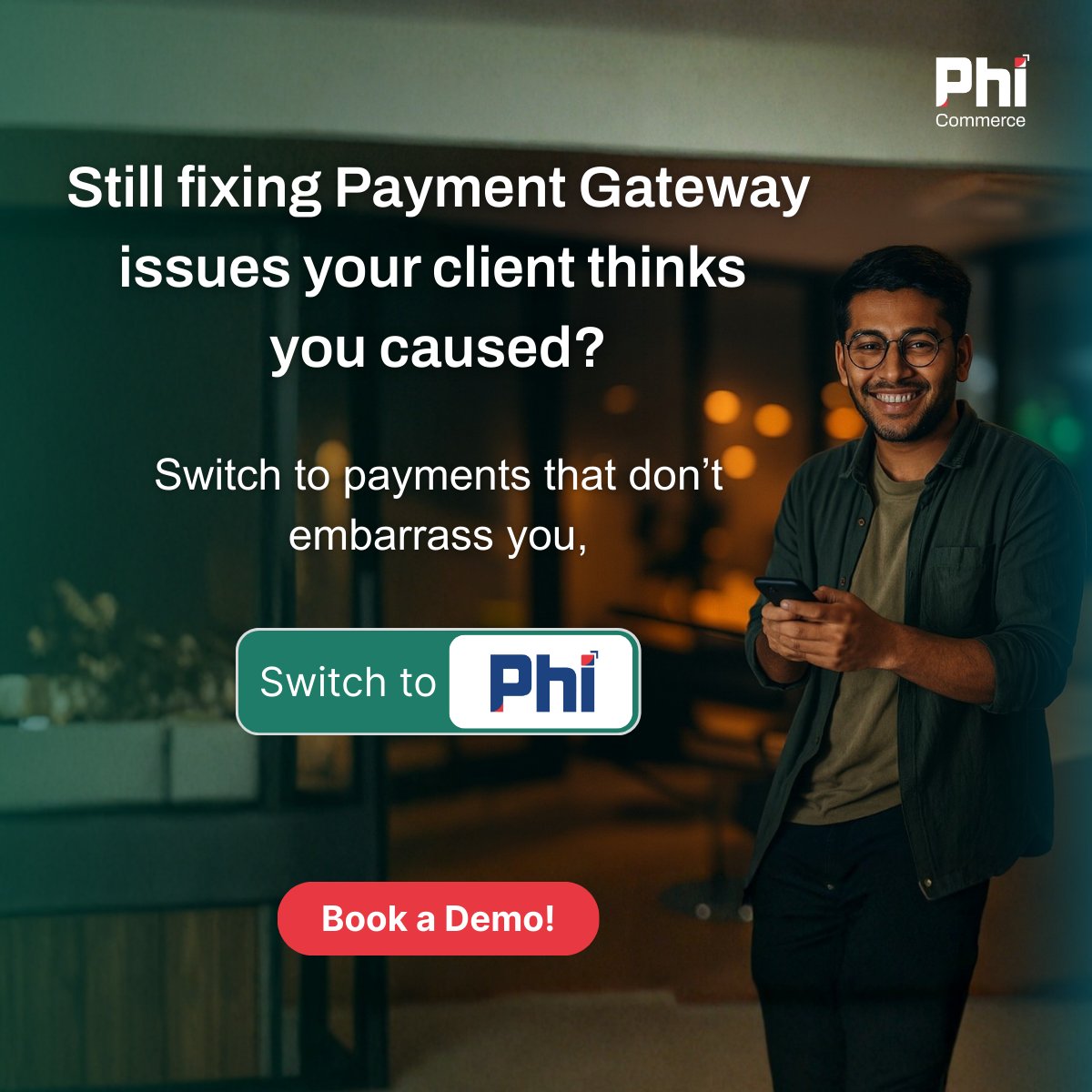 Phi Commerce provides a robust, unified payment ecosystem designed to eliminate the "unexplained" errors that lead to awkward client calls. High success rates. Zero embarrassment.

Book a quick demo: phicommerce.com/contact-us/

#PhiCommerce #PaymentGateway #Omnichannel