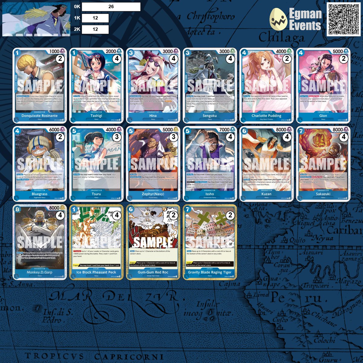 The_Egman's tweet image. Deck Lists: egmanevents.com/one-piece-op14…

Egman Events has been updated for the top 8 of the First 3 Chinoize Cups with ENG OP14/EB04 Legal!

Including the winners: 

Potlehio_1's Doflamingo
Tssams's Kuzan
ricmasterflash's OP13 Luffy

Check them out and more above!

Thank you to…