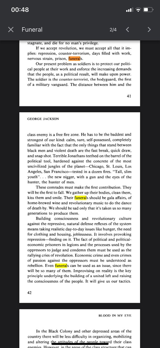 Letter from a comrade, written in 1971 and published in Blood in My Eye