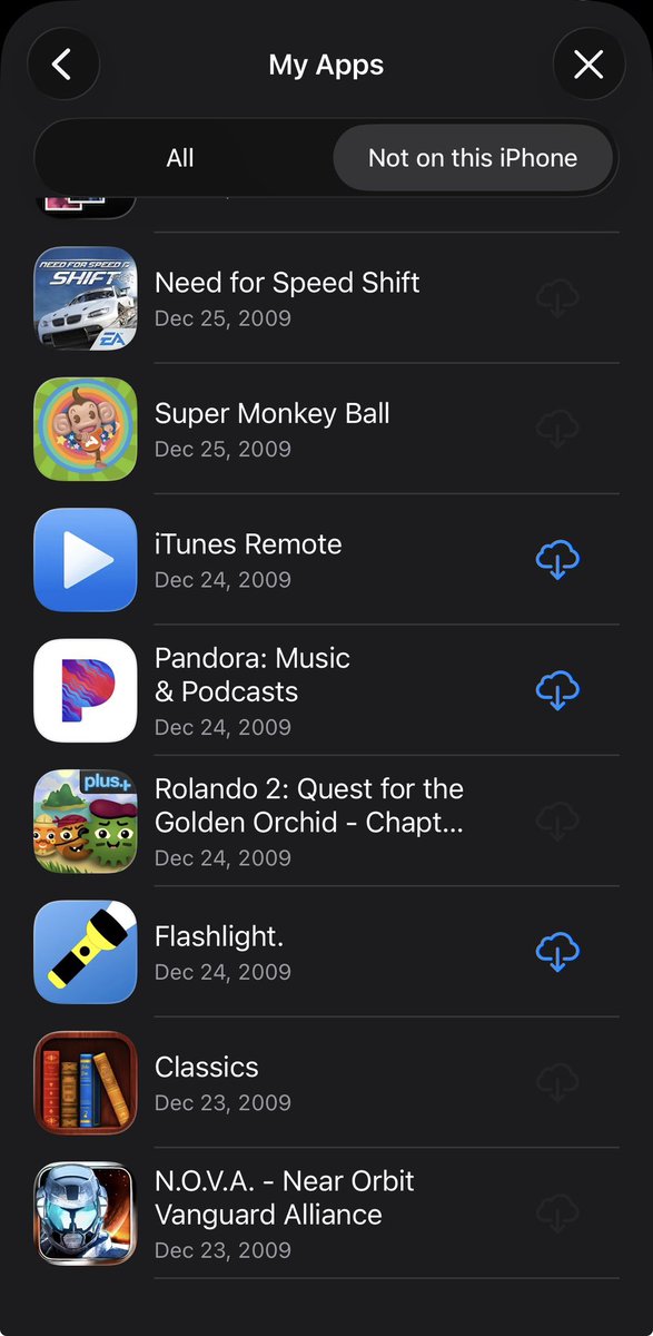 aBearOnX's tweet photo. The good ol' days. I wish @Apple would allow us to download these old apps. Great memories. #appforthat #AppStore https://t.co/QaHm30PKgU